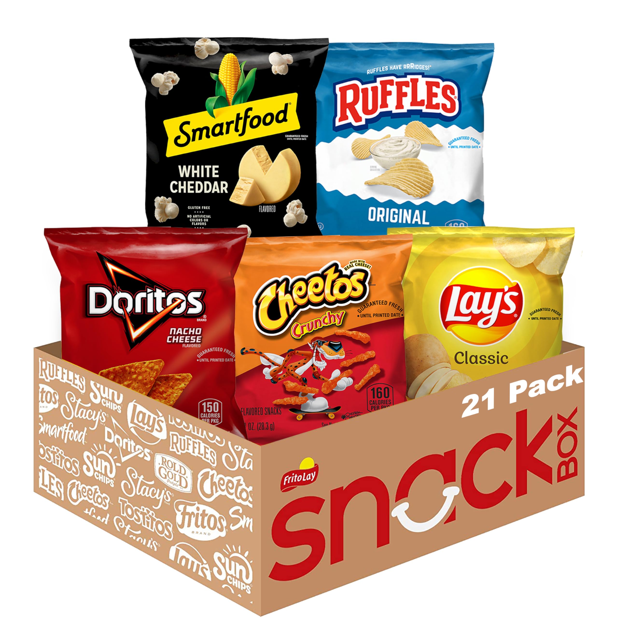 Frito-Lay Classic Mix Variety Pack - 21 Single Serve Snack Bags | Assorted Chips for Parties, School Lunches & On-the-Go Snacking