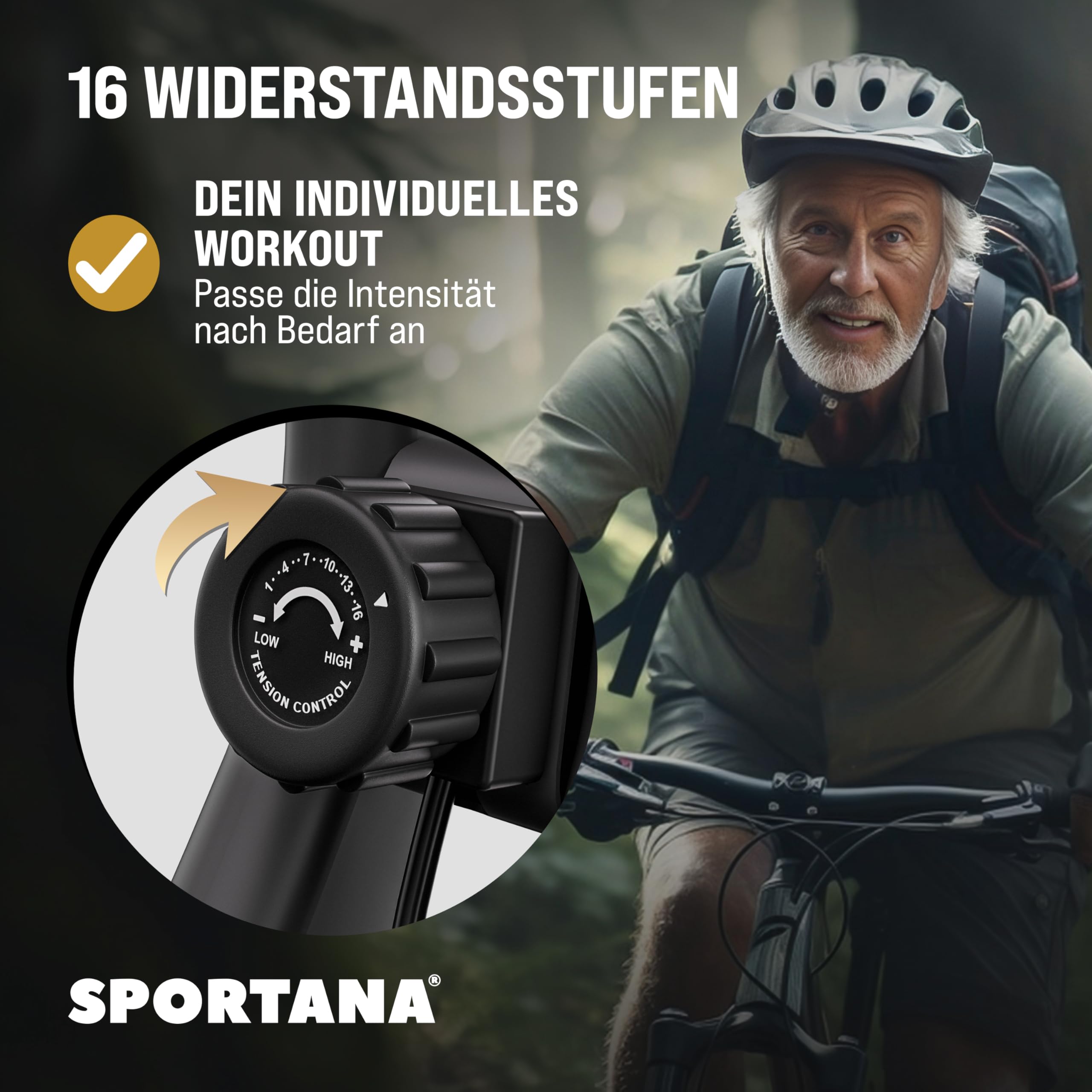SPORTANA® Foldable Exercise Bike for Home Gym - 140KG Weight Capacity, 7 Seat Heights, LCD Display, Training App, 2 Resistance Bands - 4-in-1 Cardio Machine for Indoor Cycling & Full-Body Workout | Perfect for Home Fitness, Weight Loss & Endurance Training