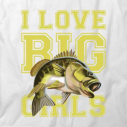 I Love Big Girls Bass Graphic T-Shirt - Comfortable Printed Tee for Women | White Cotton Shirt for Music Lovers, Concerts & Casual Wear