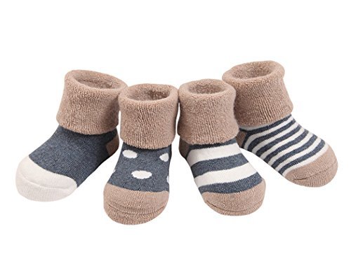 **Soft Cotton Baby Socks 4-Pack for Infants & Toddlers (0-36 Months) - Breathable & Non-Slip Socks for Playtime, Daycare & Everyday Comfort**