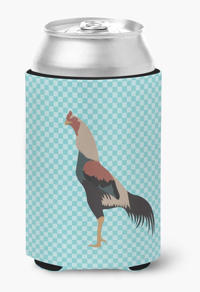CoolCookware Kulang Chicken Blue Check Can or Bottle Hugger - Insulated Beverage Sleeve for Cans & Bottles - Perfect for Picnics, BBQs, and Outdoor Parties