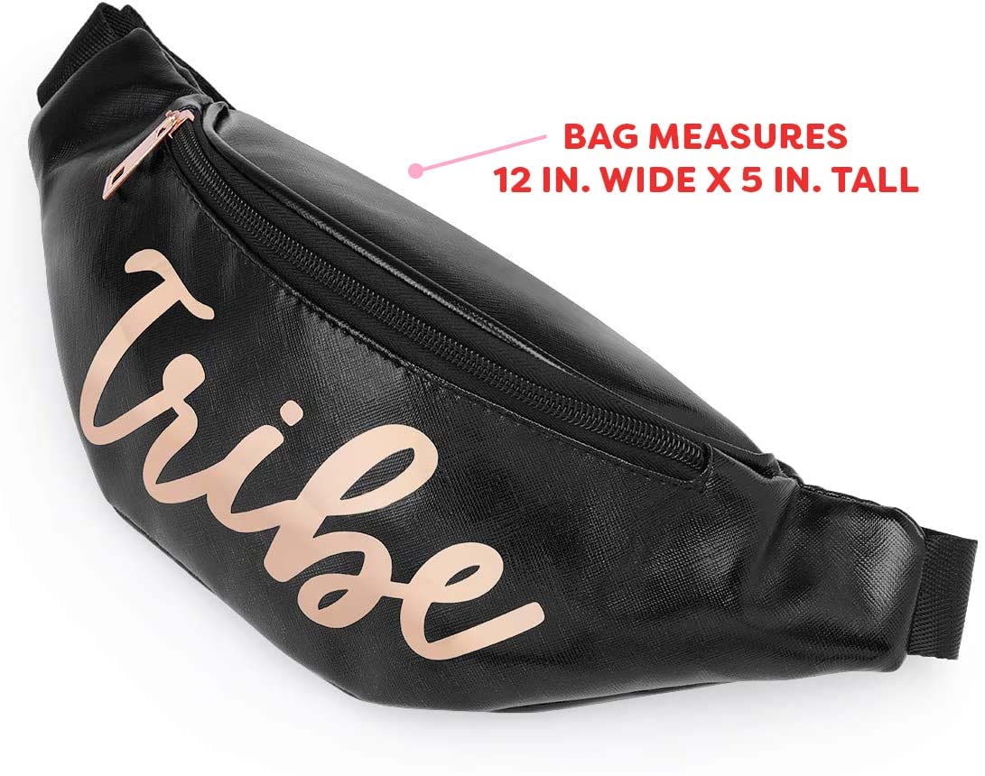 Fetti Bachelorette Party Fanny Pack - Bride Tribe Waist Bag for Bridesmaid Proposal Gifts, Wedding Shower Decor & Bach Party Favors in Black & Rose Gold | Perfect for Bachelorette Parties, Bridal Showers & Girls' Night Out