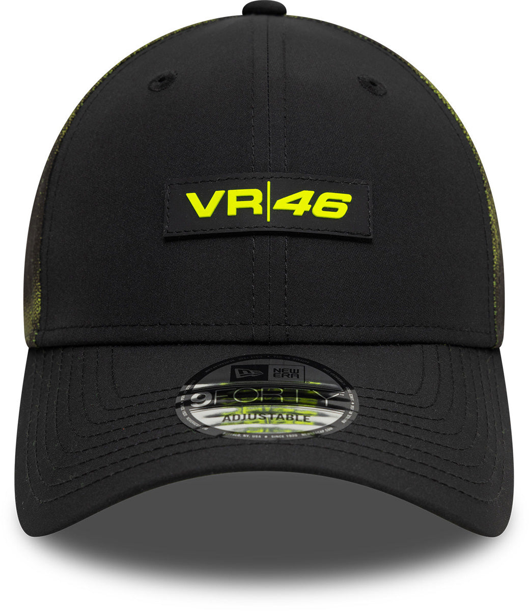 VR46 New Era 9Forty Halftone Sublimation Black Cap - Stylish Adjustable Baseball Hat for Men, Perfect for Motorcycle Racing Fans, Outdoor Sports & Casual Wear
