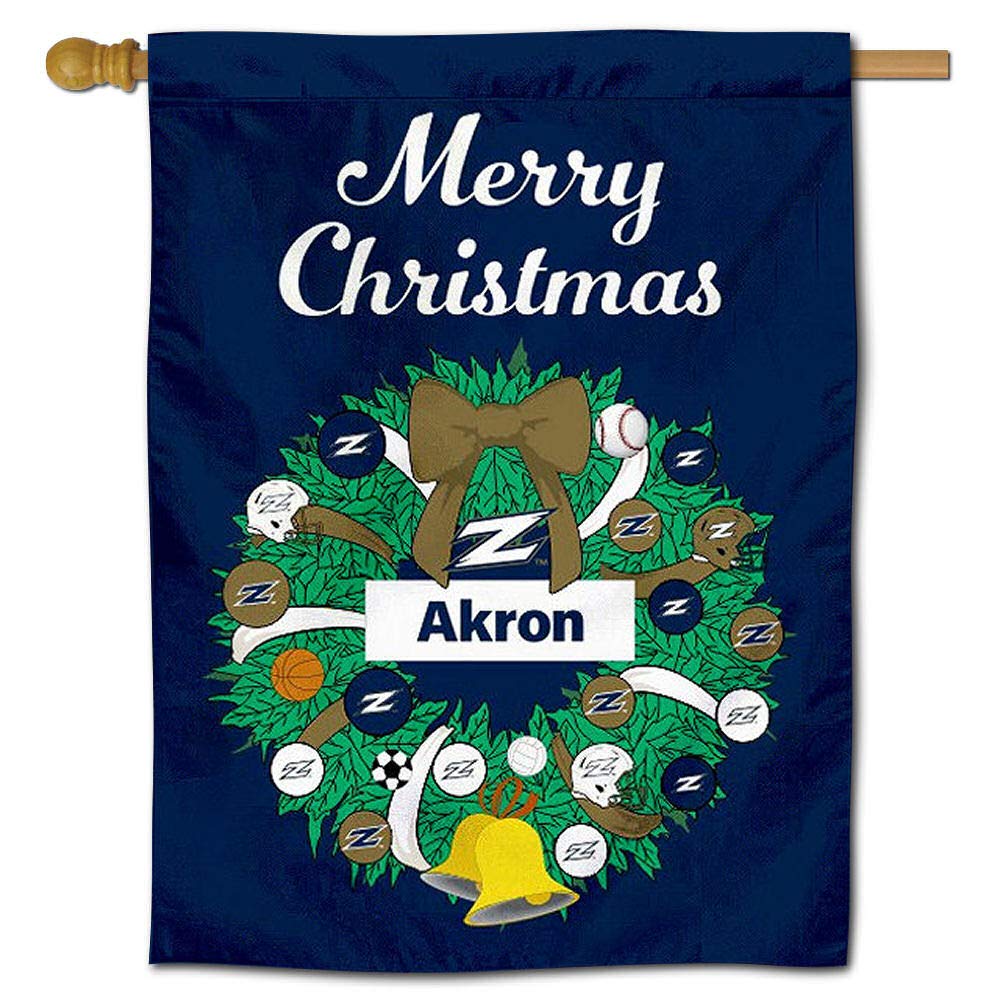 Official Akron Zips Happy Holidays Christmas Banner Flag - Perfect for Home Decor, Parties & Festive Celebrations