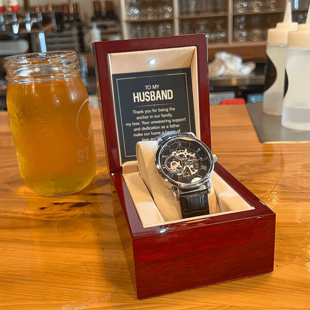 Elegant Openwork Watch for Men - Perfect Gift for Husband from Wife - Ideal for Anniversaries, Birthdays & Special Occasions