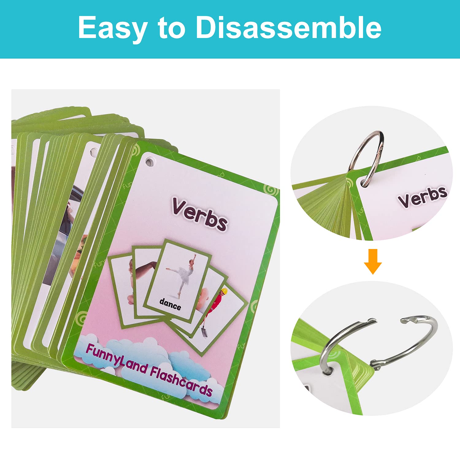 Lilias Verbs Flash Cards for Toddlers - 65 Educational Flashcards for Preschool & Kindergarten Learning (4.3