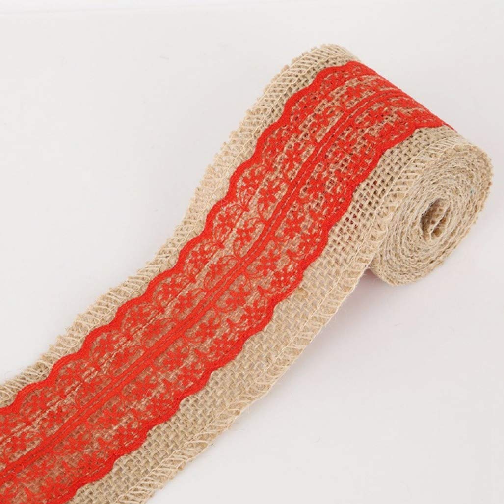 6cm x 2M Linen Lace Ribbon Roll - Elegant DIY Twine Tape for Gift Wrapping, Wedding Decorations, Birthday Party Supplies | Perfect for Crafts, Scrapbooking & Home Decoration