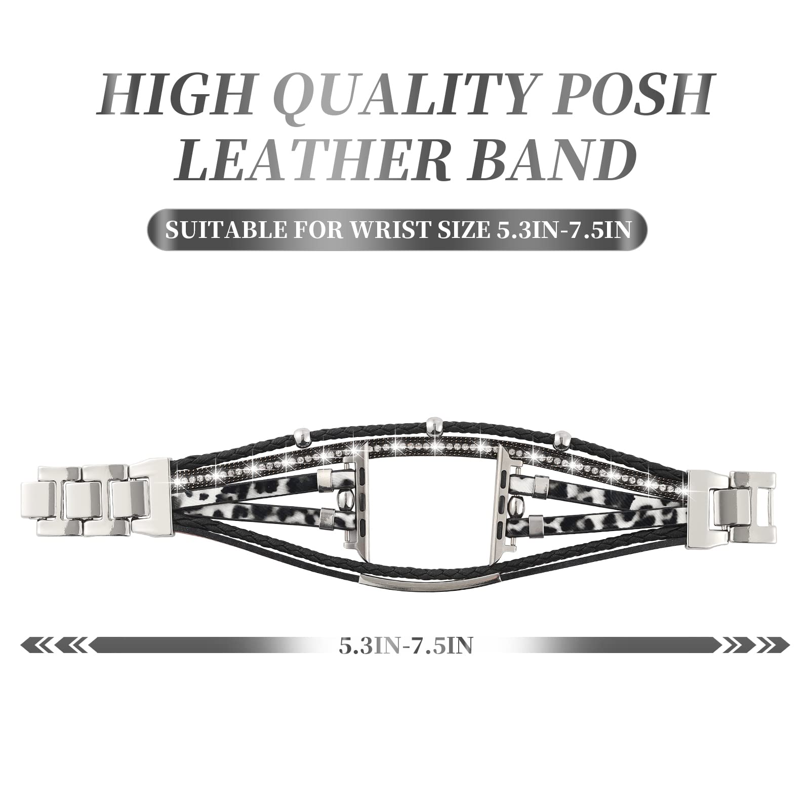 WONMILLE Genuine Leather Bands for Apple Watch 41mm 40mm 38mm 45mm 44mm 42mm 49mm - Boho Bracelet Strap Compatible with iWatch Series Ultra 10 9 8 7 6 5 4 3 2 1 SE - Stylish Multilayer Wrap Design for Women | Perfect for Workouts, Office Wear & Casual Fashion Accessories