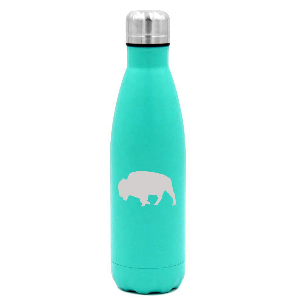 17 oz. Double Wall Vacuum Insulated Stainless Steel Water Bottle - Leak Proof Travel Mug with Handle, Buffalo Design - Perfect for Hiking, Camping, Gym & Office Use