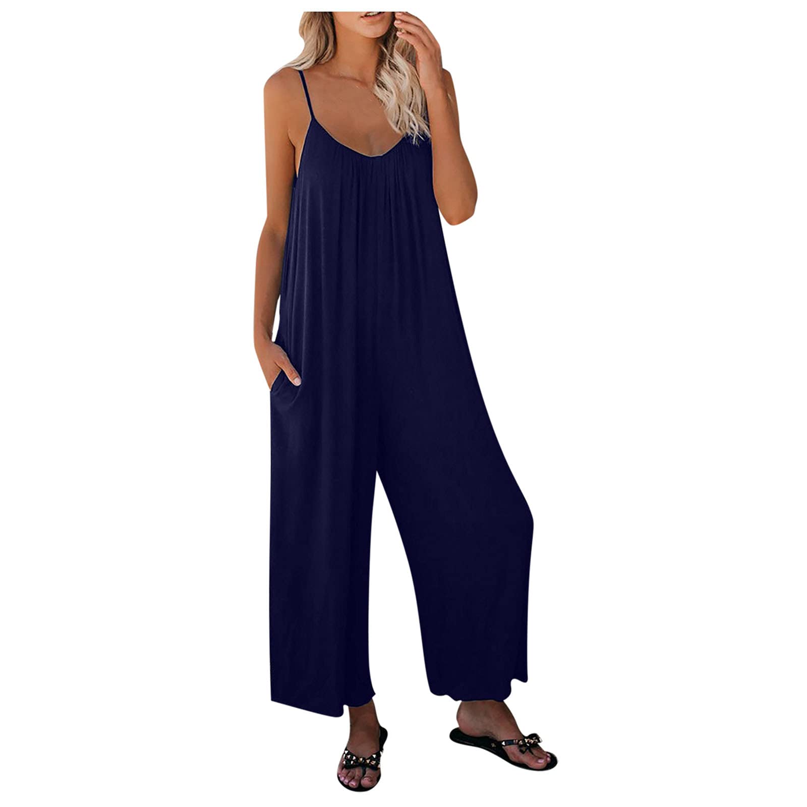 Fashion Women's Casual Pants with Bib Bandage Pockets & Suspenders - Solid Color Jumpsuit Style Shorts for Everyday Wear, Work & Outdoor Activities
