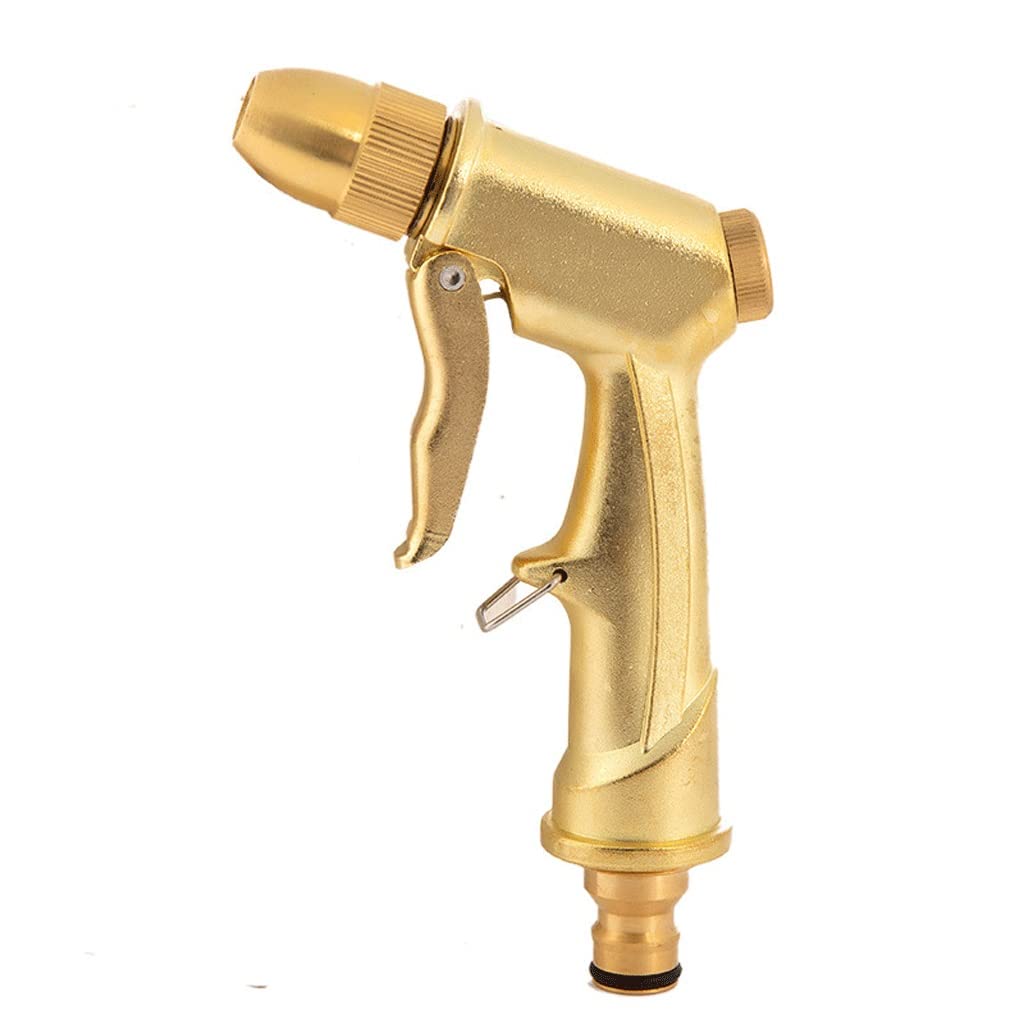 KJHD Heavy Duty Brass Garden Water Gun - Metal Copper Spray Nozzle for Car Washing, Flower Cleaning & Outdoor Watering | Durable Outdoor Tool for Gardening, Car Detailing & Patio Cleaning (One Size, Color A)