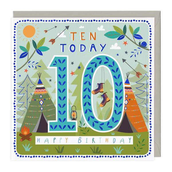 Whistlefish 10th Birthday Card - Fun Adventure Themed Greeting Card for Kids | Perfect for Birthday Parties & Celebrations