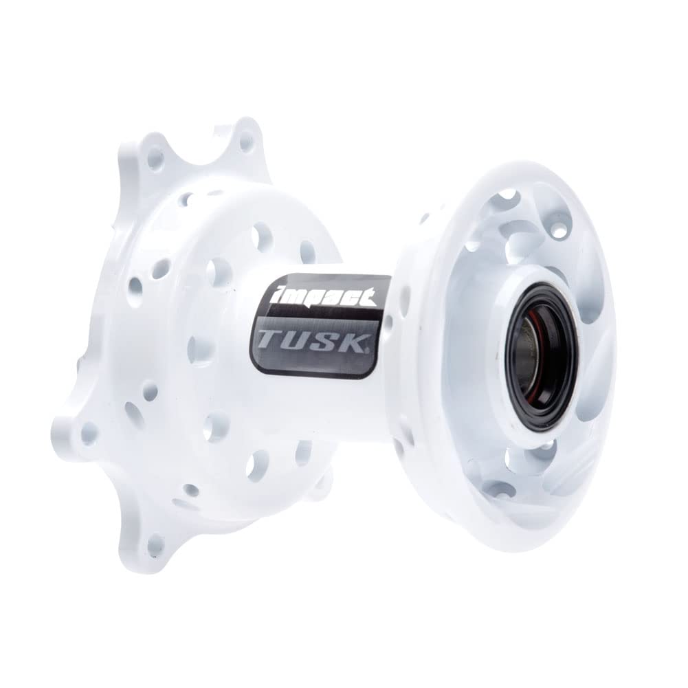 Tusk Impact Motorcycle Front Hub - Durable White Alloy Wheel Hub for Off-Road & Street Bikes | Perfect for Trail Riding, Motocross & Daily Commuting