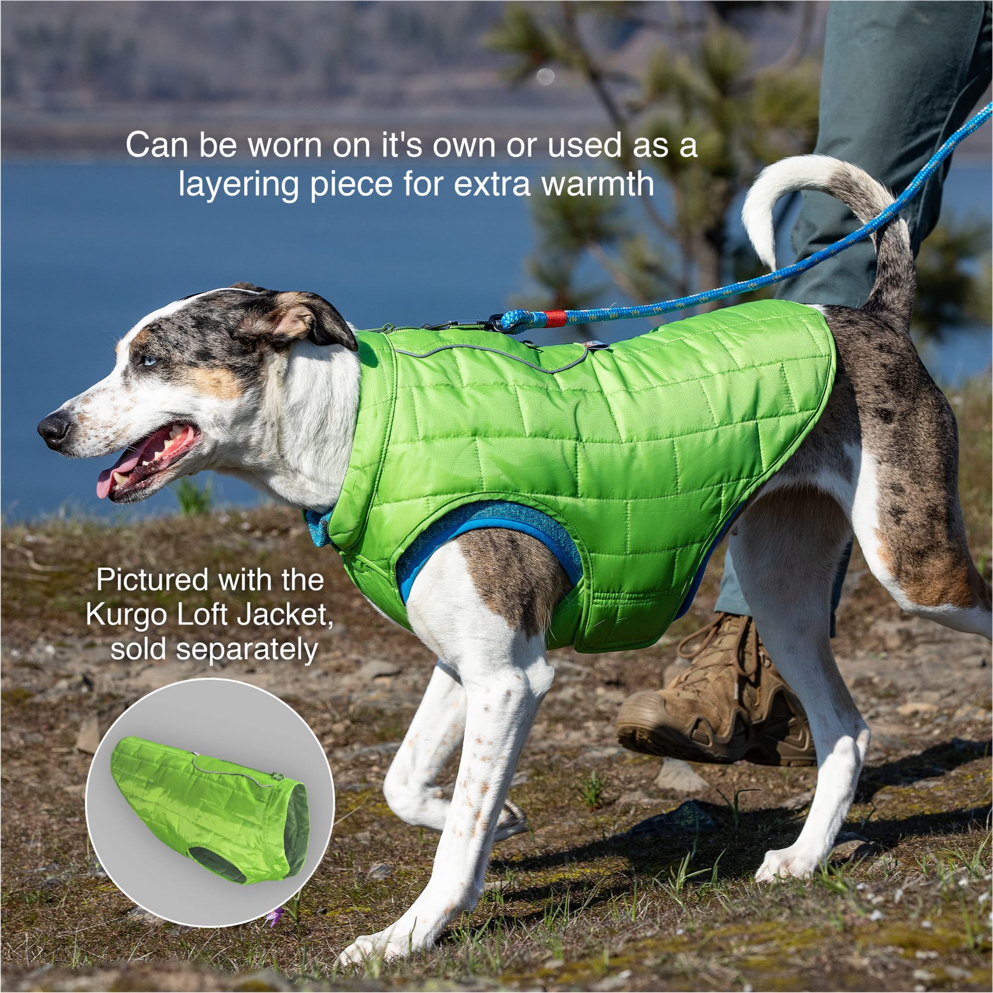 Kurgo Core Dog Sweater - Fleece-Lined Knit Winter Jacket for Large Dogs | Adjustable Neck & Harness Zipper | All-Season Pet Clothing (Heather Red, X-Large) - Perfect for Outdoor Walks, Cold Weather Protection & Stylish Daily Wear