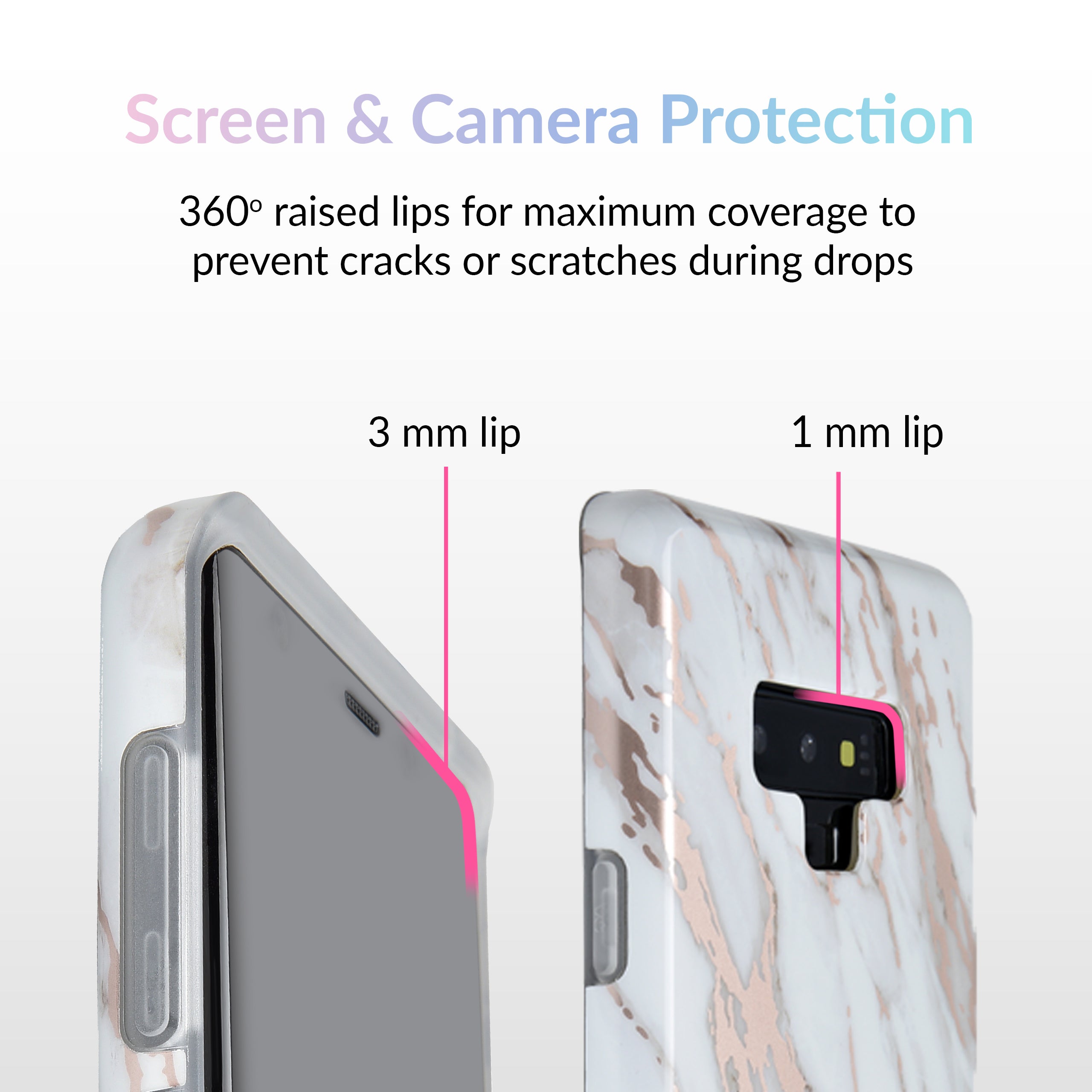 Elegant White Marble Rose Gold Chrome Case for Samsung Galaxy - Perfect for Everyday Use, Travel & Special Occasions