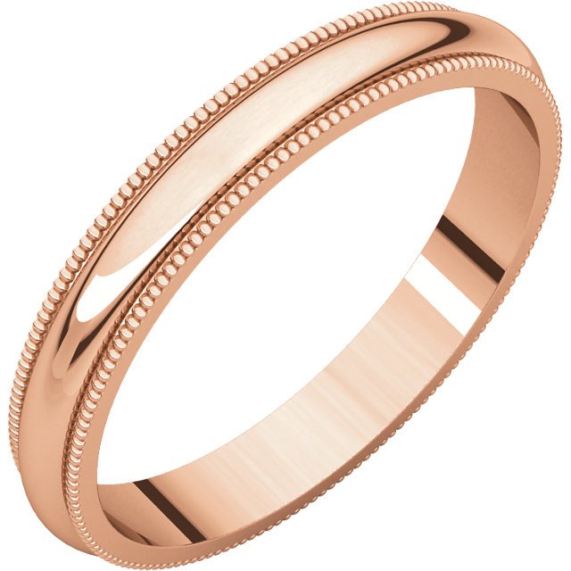 14K Gold 3mm Milgrain Wedding Band for Women - Elegant & Timeless Bridal Ring for Engagement, Anniversary & Special Occasions