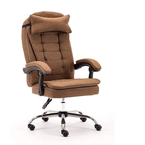 Ergonomic Office Desk Chair with Flip-Up Armrests, 360° Swivel & Adjustable Height - Brown Task Chair for Home Office, Gaming & Computer Work