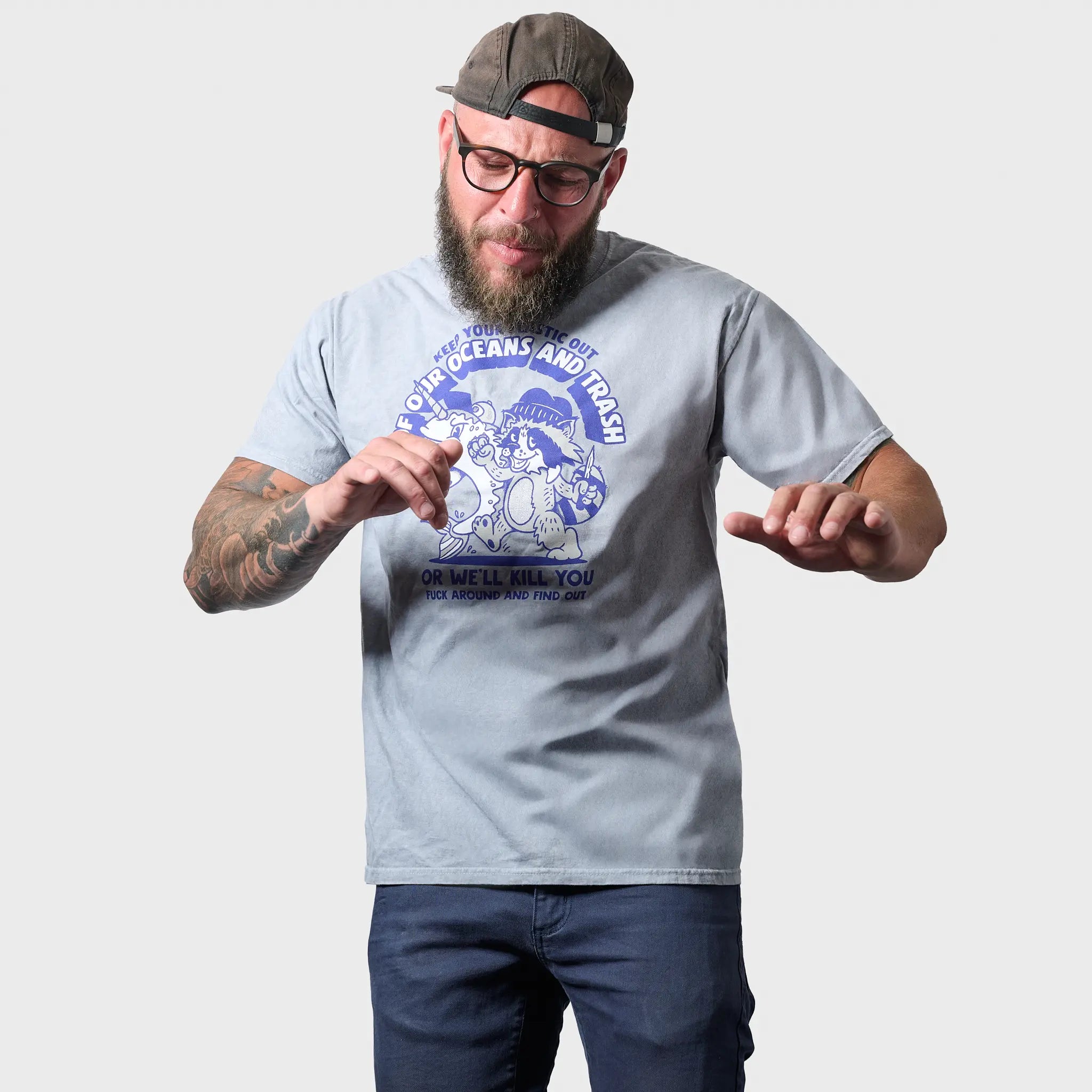Gnarwhal & Trash Panda Graphic T-Shirt - Funny Animal Tee for Men & Women - Perfect for Casual Wear, Parties & Gifts
