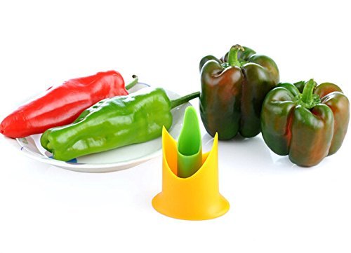Stainless Steel Pepper Corer & Fruit Vegetable Seed Remover - Kitchen Tool for Peppers, Apples, Tomatoes - Essential Kitchen Accessory for Cooking & Meal Prep