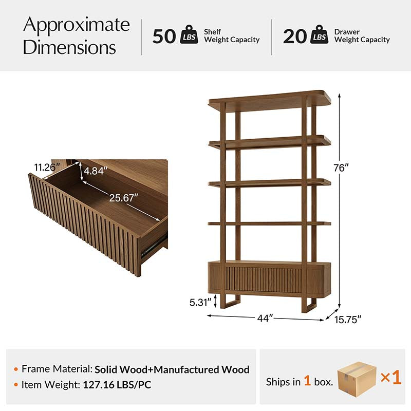 Modern Wood Bookshelf with Cabinet Storage - Stylish Home Office & Living Room Organizer for Books, Decor & Essentials | Durable & Space-Saving Design