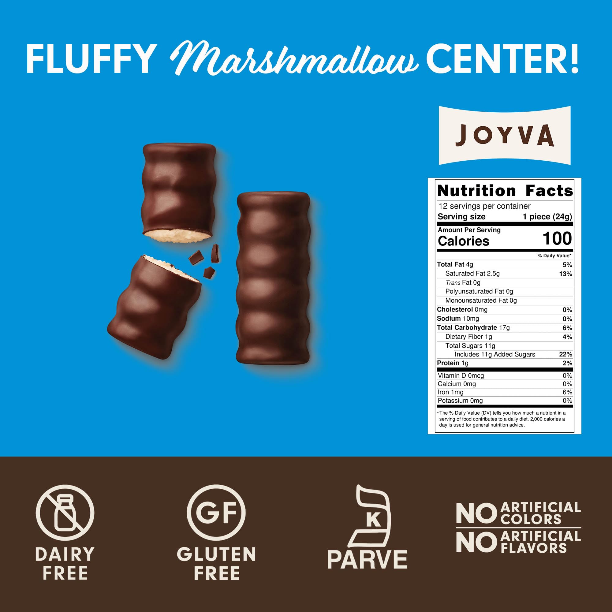 Joyva Chocolate Covered Marshmallow Candies - 5 lbs Bulk Bag | Delicious Kosher Treats for Parties, Gifts & Desserts