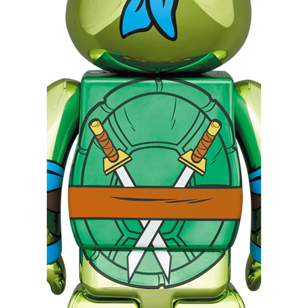 400% + 100% Bearbrick Leonardo Chrome Version - Teenage Mutant Ninja Turtles (TMNT) Collectible Figure - Perfect for Display, Gifts & Anime Fans Collection
