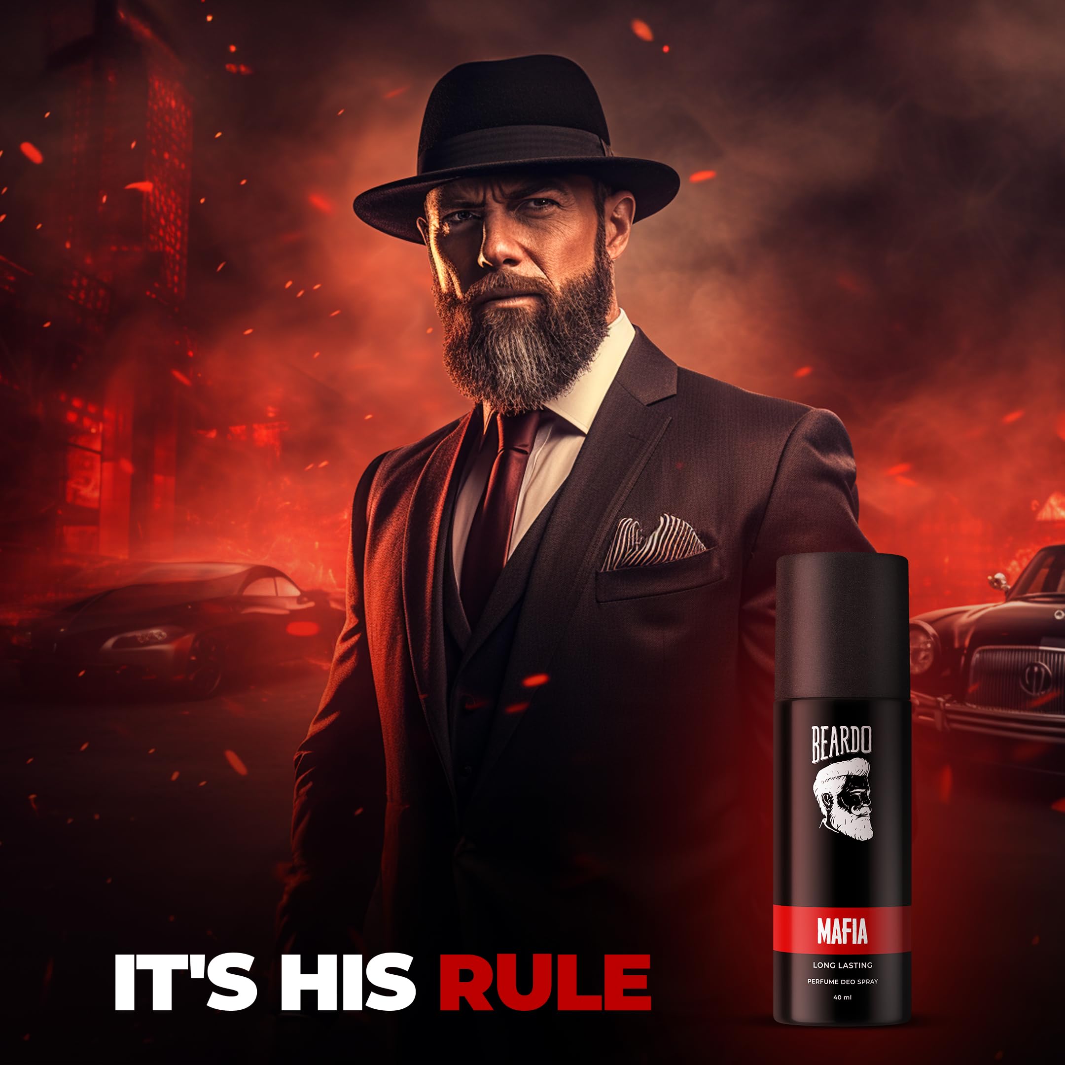 Beardo Legacy 150ml & Mafia Perfume Body Spray 40ml (2-Piece Set) - Strong Long-Lasting Men's Deodorant with Oriental Woody Notes | Fresh Scent | Gift Set for Men, Brothers & Friends | Perfect for Daily Use, Office & Special Occasions