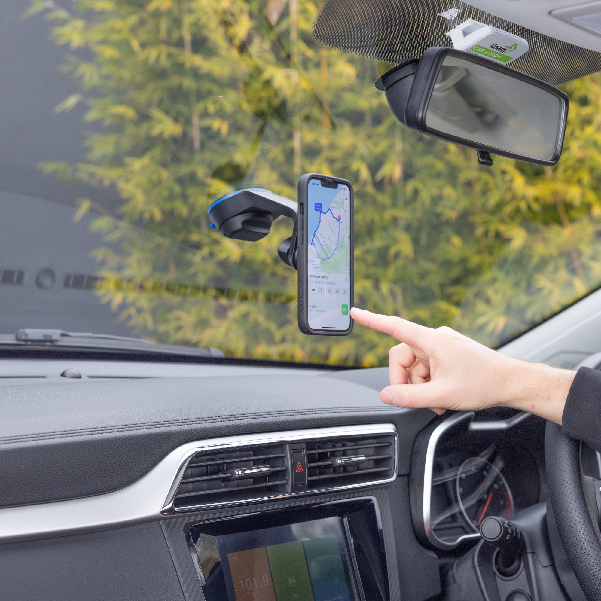 Premium Car Phone Suction Mount Holder - Universal Smartphone Dashboard & Windshield Mount for GPS Navigation, Hands-Free Calling & Road Trips