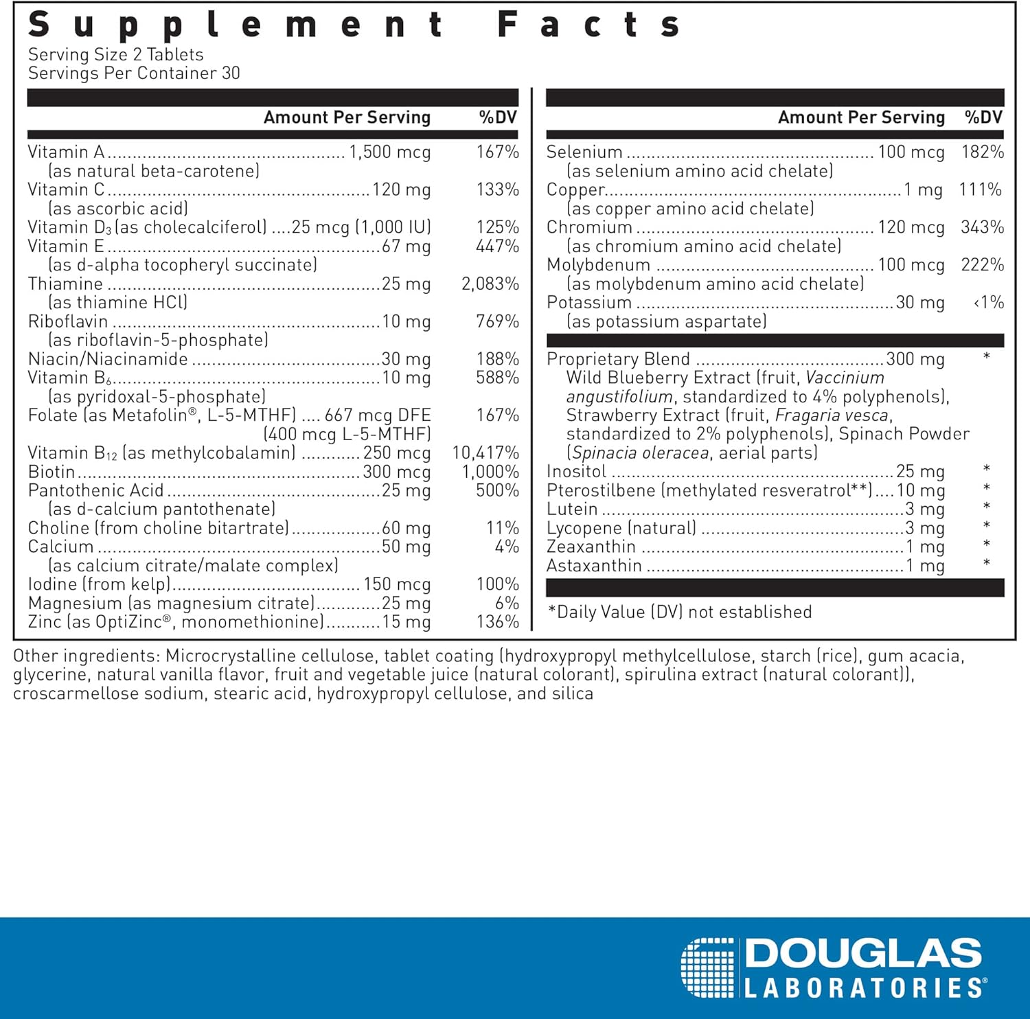 Douglas Labs Ultra Preventive 2 Daily Multivitamin Supplement - Supports Immune Health & Energy - Ideal for Busy Professionals & Active Lifestyles