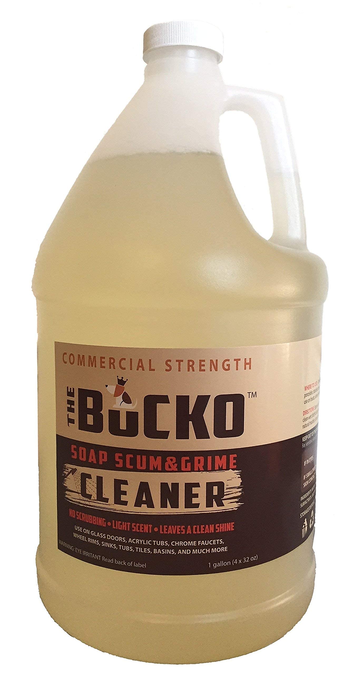 Bucko Soap Scum & Grime Cleaner - Heavy Duty Bathroom Cleaner (1 Gallon, 128 oz) - Removes Hard Water Stains, Mold & Mildew - Ideal for Showers, Tiles & Bathtubs