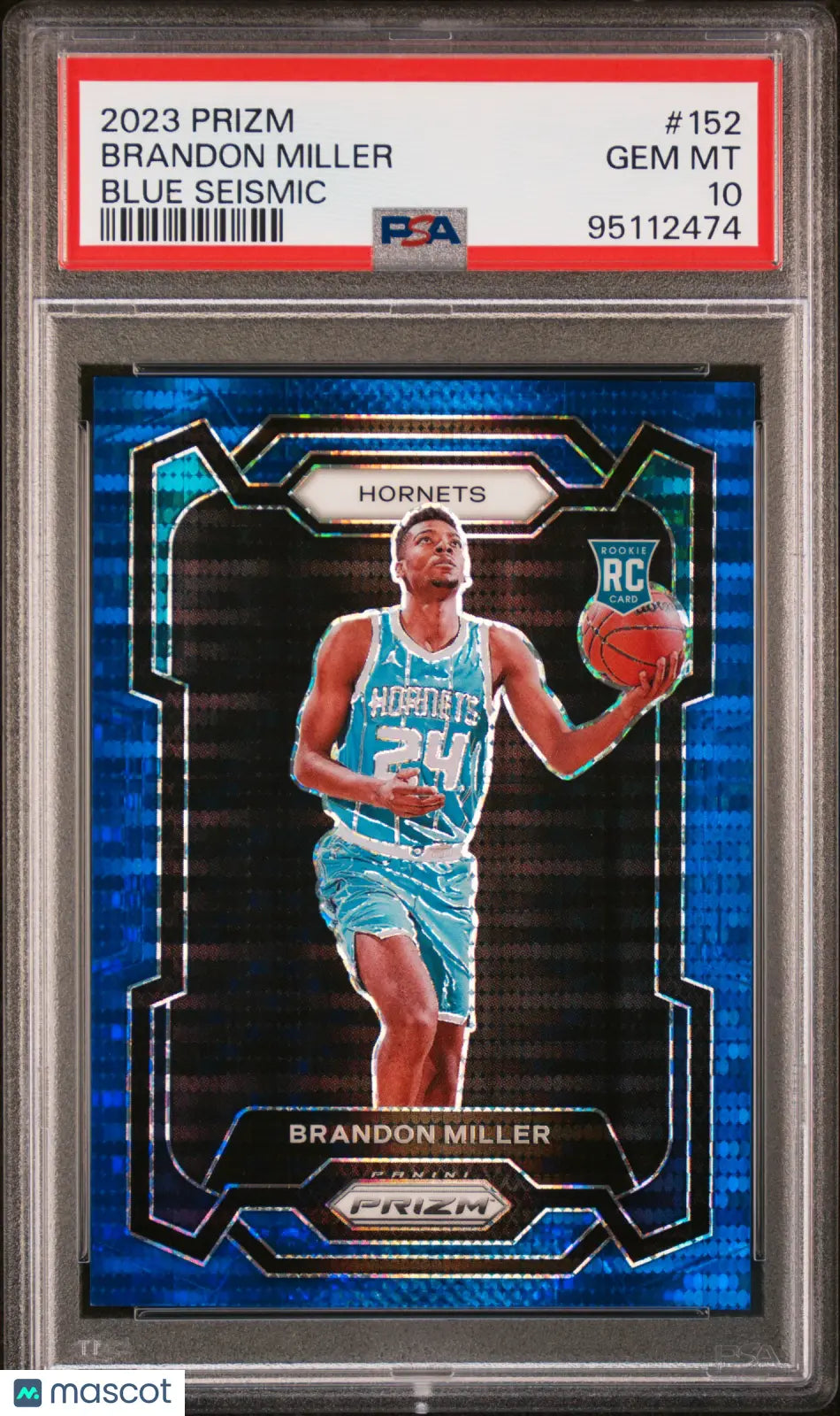 2023 Panini Prizm Basketball Brandon Miller Rookie Blue Seismic PSA 10 Gem Mint /99 - Rare Collectible Trading Card for NBA Fans & Sports Memorabilia Collectors - Perfect for Display, Investment, and Trading Card Games