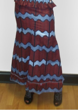 Blue and Wine African Print Skirt DP2116SK - Stylish Afrocentric Floral Maxi Skirt for Women | Perfect for Cultural Events, Weddings & Summer Outfits