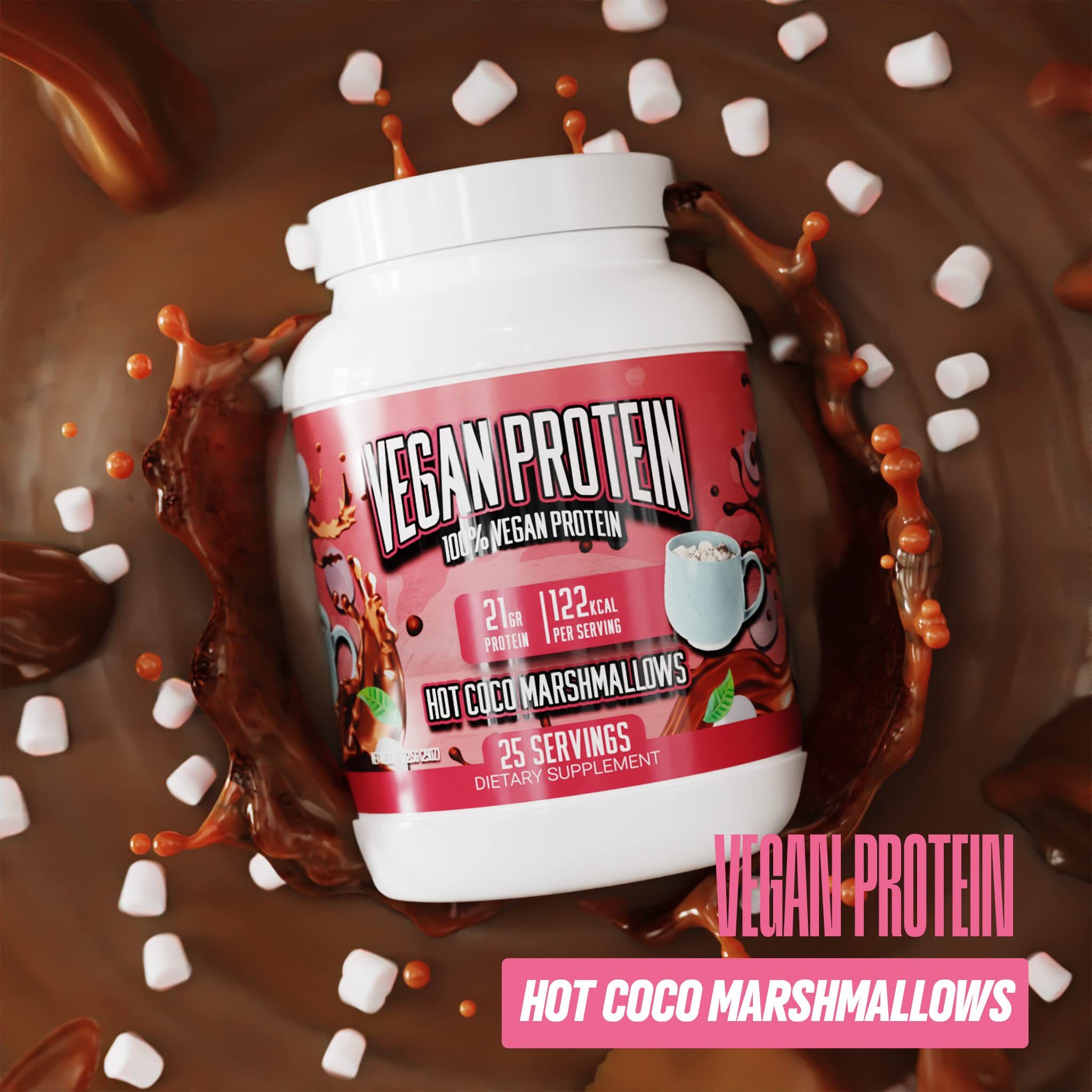 Vegan Protein Powder - Marshmallow Madness Flavor | 20g Plant-Based Protein Per Serving | Gluten Free & Dairy Free | Ideal for Post-Workout Recovery & Healthy Smoothies