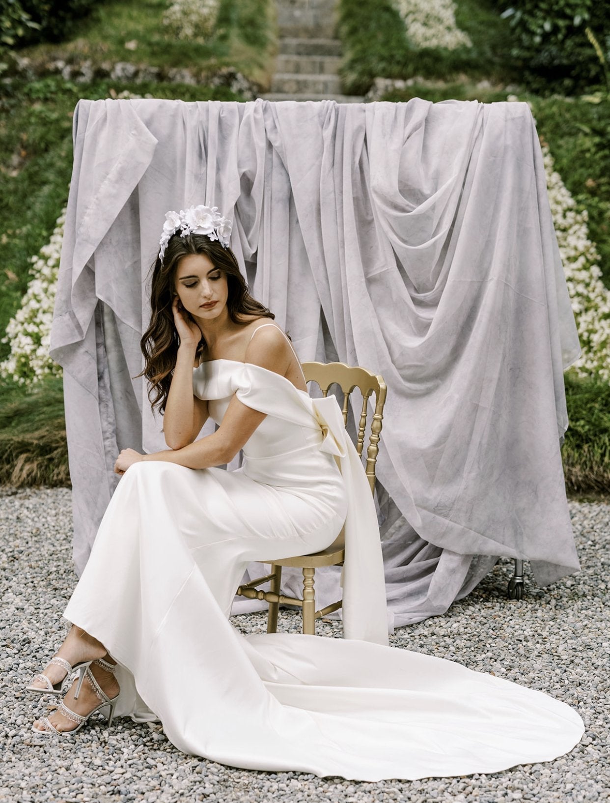 FREYA White Floral Tiara - Elegant Bridal Hair Crown for Weddings, Prom, and Special Occasions