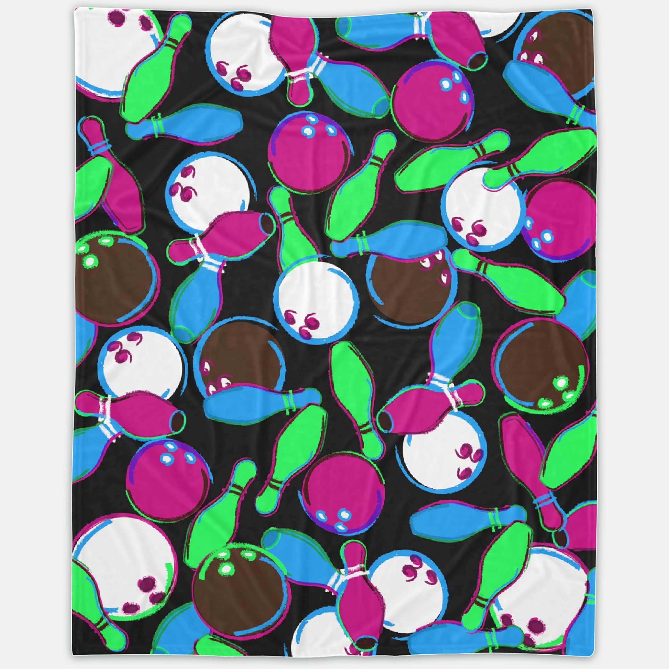 Ultra Soft Plush Bowling Blanket - Lightweight Flannel Throw Quilt for Boys & Girls - 120