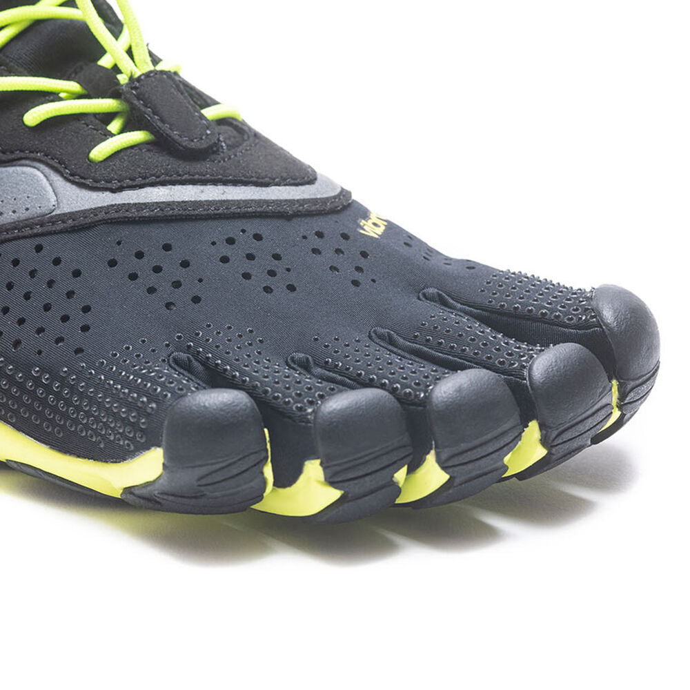 Vibram Men's V Run Running Shoes - Black/Yellow - Lightweight & Durable for Trail Running & Outdoor Activities