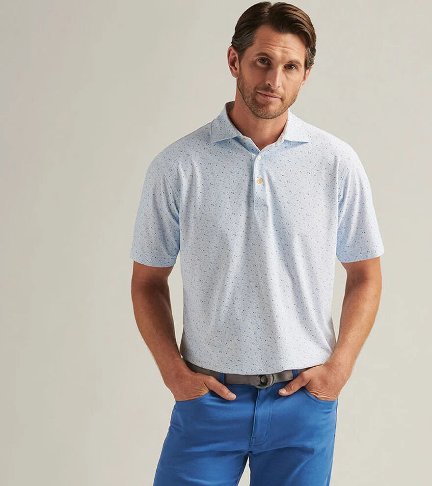 Peter Millar Men's Casa Nova Performance Mesh Polo Shirt - Breathable Quick-Dry Golf & Casual Wear - White (Ideal for Golf, Tennis, Business Casual & Summer Outings)