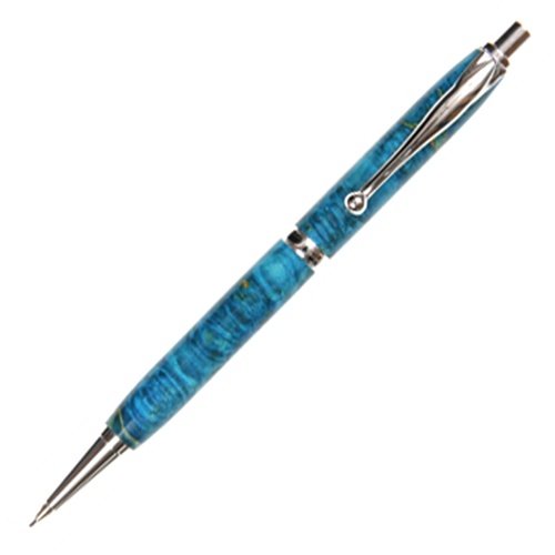 Lanier Pens Comfort Pencil - Premium Rhodium Plated Writing Instrument with Turquoise Box Elder Wood - Perfect for Office, School & Gift Giving