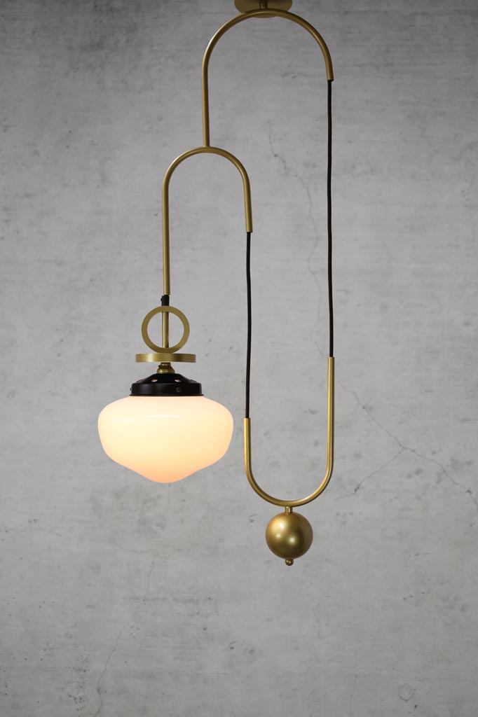 Vintage Dixon Pulley Washington Pendant Light - Industrial Style Hanging Ceiling Fixture for Kitchen Island, Dining Room & Bedroom Lighting