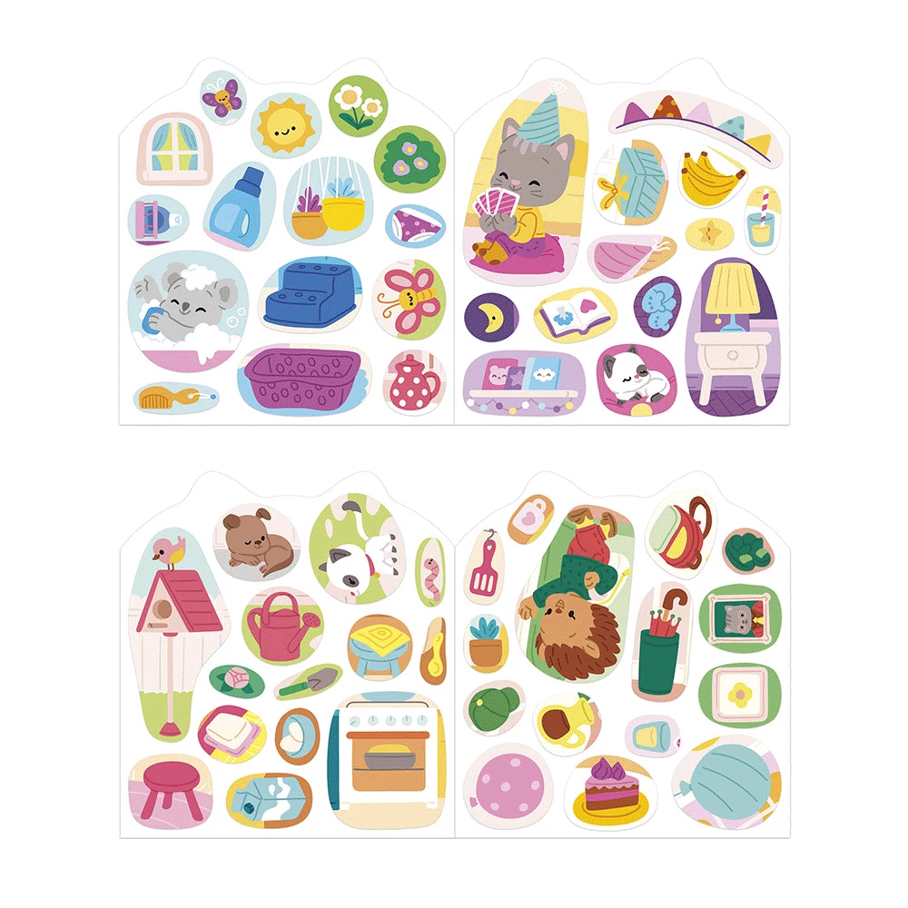 Janod House Stickers & Decor Book - Creative DIY Wall Decals for Kids' Rooms, Playrooms & Nurseries - Fun & Educational Home Decor