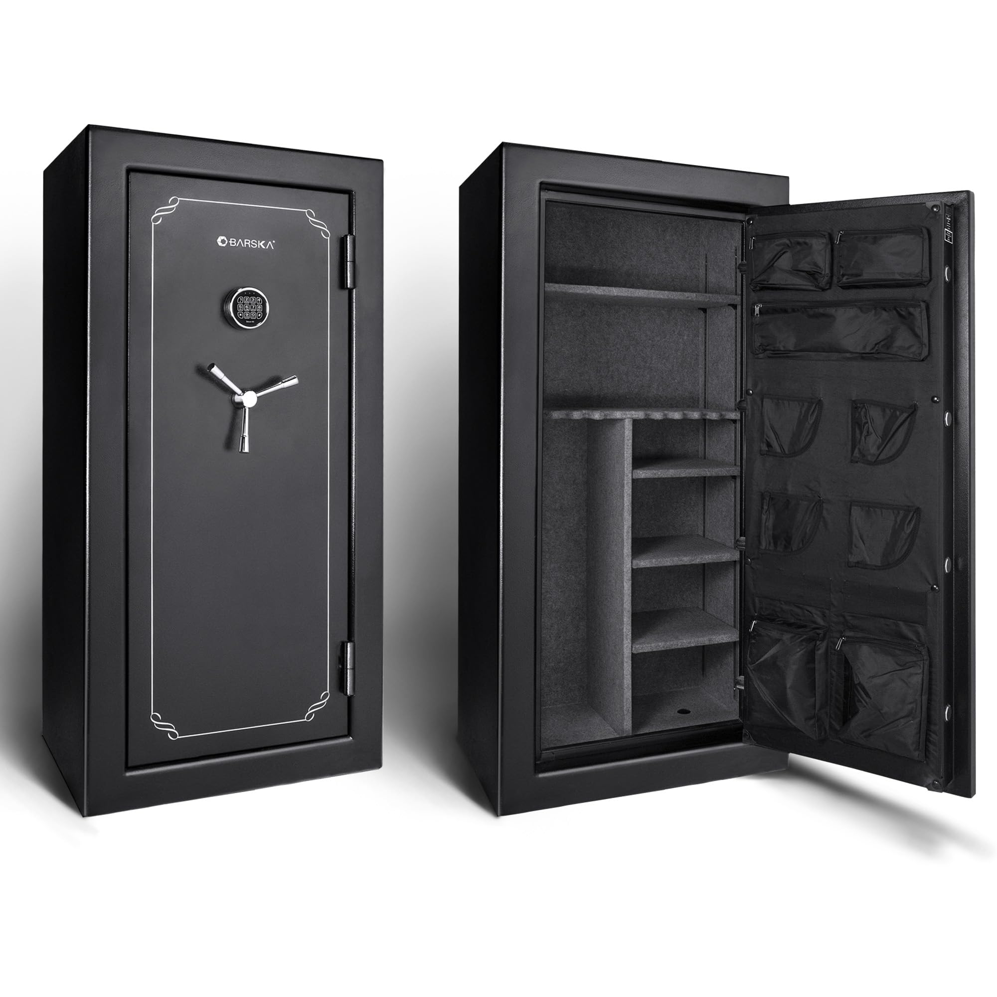 BARSKA Digital Keypad Fireproof Security Long Gun Safe Vault - 11.87 Cu Ft with Lock Out Mode, Silent Mode, Alarm & Battery Warning | Secure Rifles, Shotguns & Firearms for Home, Office & Hunting Use