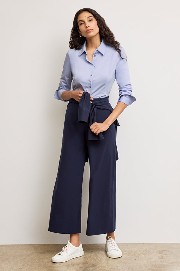 Elena Travel Culotte Pants - OrigamiTech Wrinkle-Free Dark Navy for Women | Perfect for Business Trips & Casual Outings