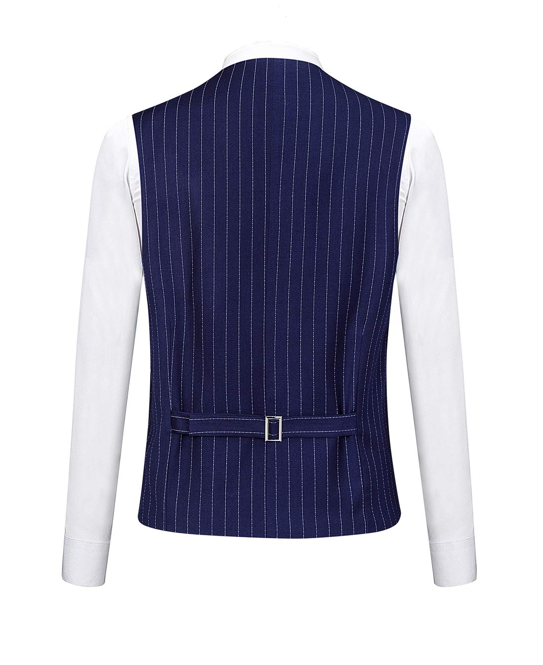 Men's 3-Piece Slim Fit Pinstripe Suit Set - Blazer, Vest & Dress Pants for Business, Weddings & Formal Occasions
