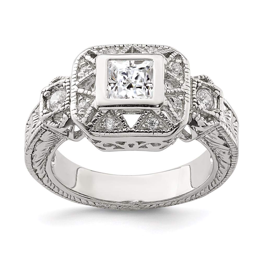 925 Sterling Silver Cubic Zirconia Vintage Style Ring for Women - Elegant Fine Jewelry Gift for Her - Perfect for Anniversaries, Birthdays & Special Occasions