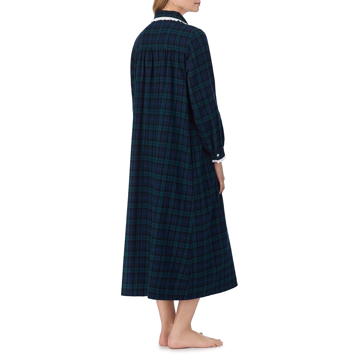 Women's Soft Flannel Pajama Set - Classic Round Neck Long Sleeve Sleepwear Nightgown for Cozy Nights & Relaxing at Home