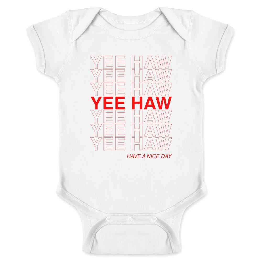 Pop Threads Yee Haw Have A Nice Day Cowboy Funny Baby Toddler Kids T-Shirt for Boys & Girls - Perfect for Western Parties, Rodeo Events & Cowboy Themed Birthdays