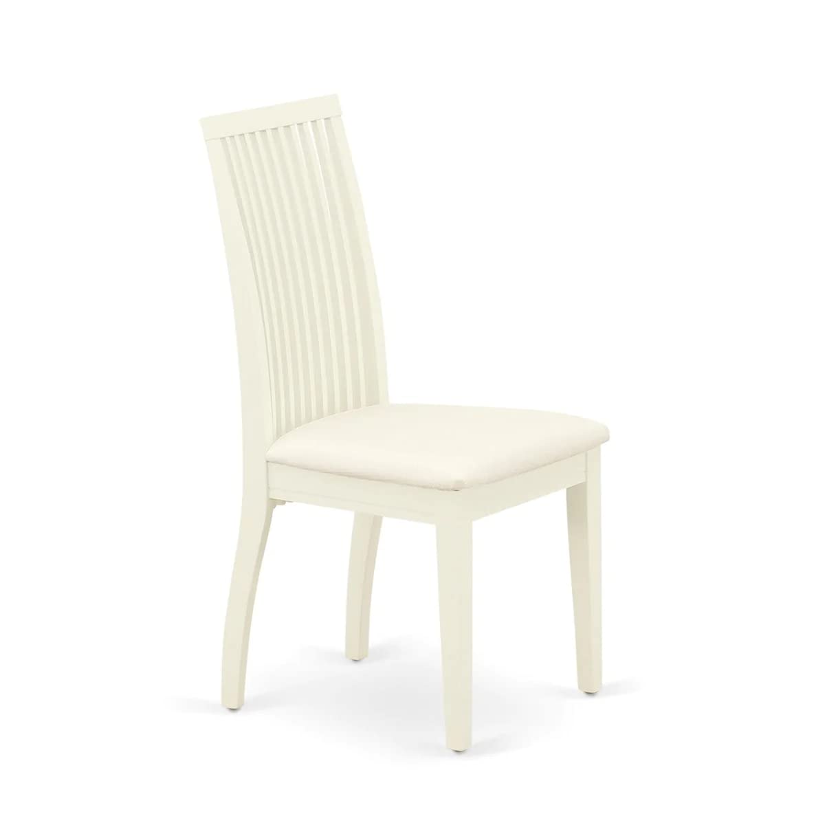 East West Furniture DMIP3-LWH-C 3-Piece White Linen Dining Set with Round Drop-Leaf Table (42x42 Inch) & 2 Upholstered Chairs - Perfect for Small Kitchens, Breakfast Nooks & Cozy Apartments