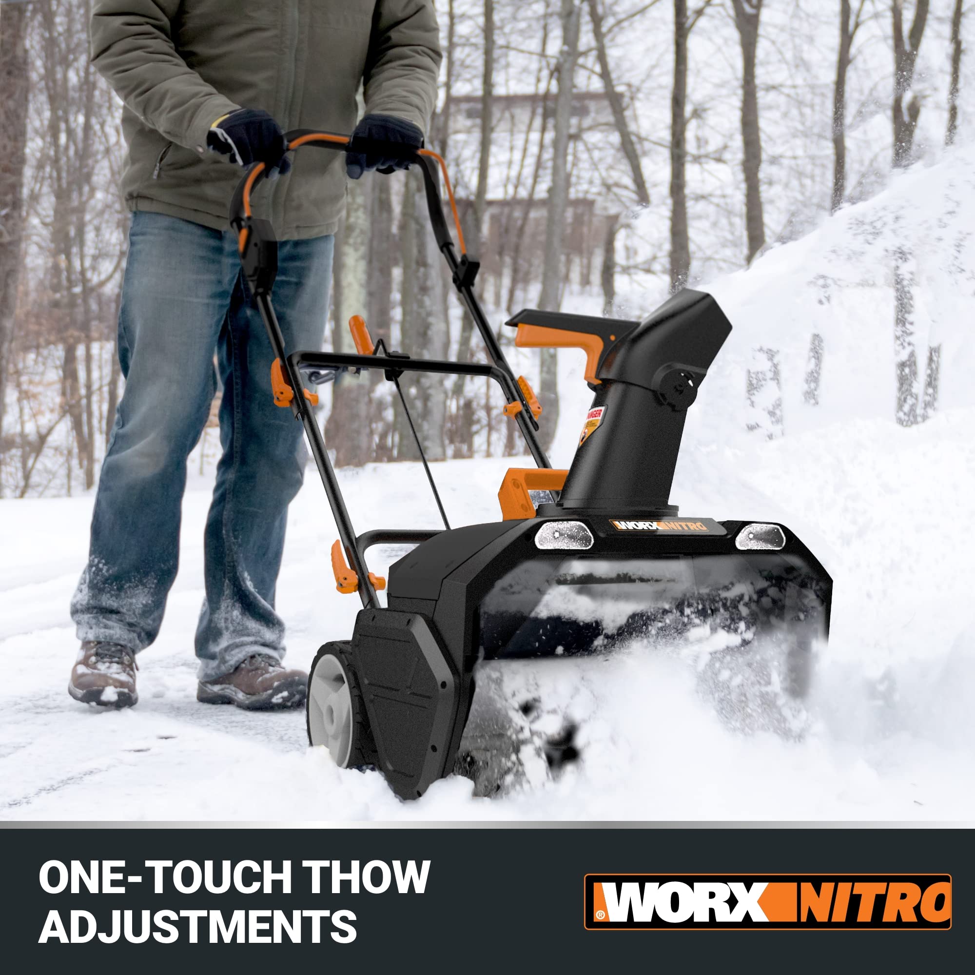 Worx WG471 40V 20-Inch Cordless Snow Blower with Brushless Motor & Power Share Technology - Includes Battery & Charger - Perfect for Driveways, Sidewalks & Home Snow Removal