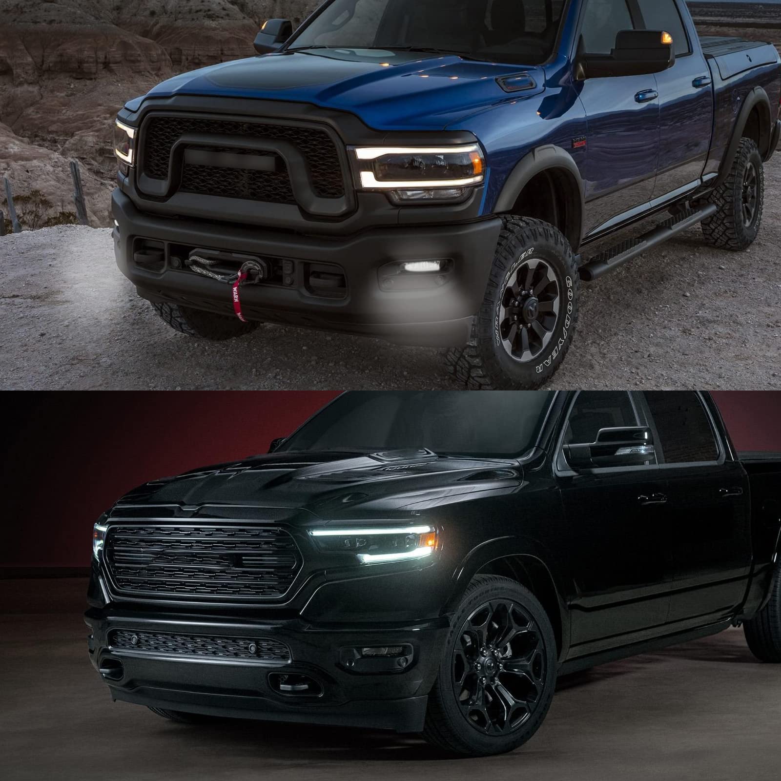 LED Fog Lights for Dodge Ram 2500 3500 (2019-2022) - Front Bumper Fog Light Assembly with Lamp Bracket, Wiring & Switch | Off-Road Driving, Night Visibility Enhancement