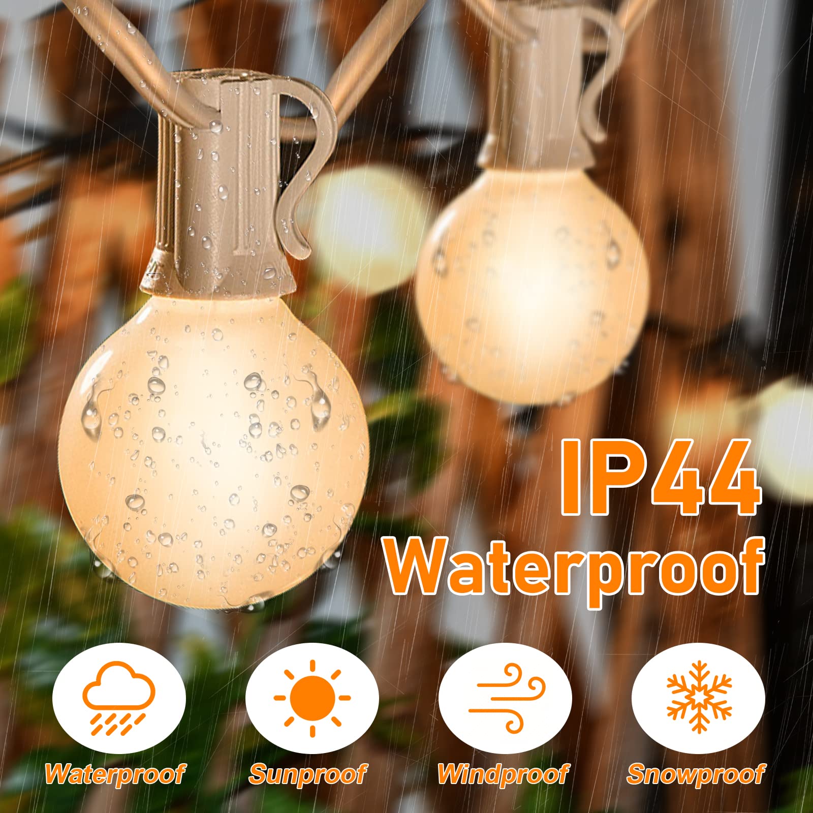 G40 LED Frosted Light Bulbs 25-Pack - 0.6W Shatterproof Globe String Lights for Indoor & Outdoor Use - Warm White Replacement Bulbs for Holiday, Party, Patio & Christmas Decorations